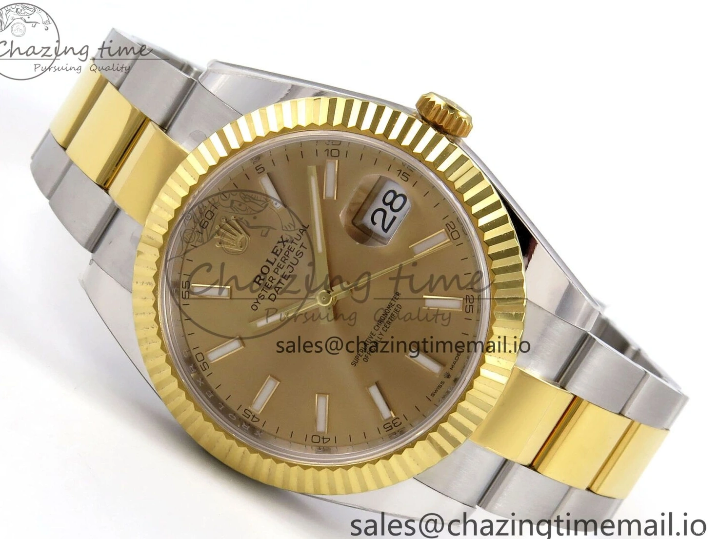 MiroTime 0201 Breathable DateJust 41 SS YG ARF 1:1 Best Edition 904L Steel YG Stick Dial on Oyster Bracelet SH 1260